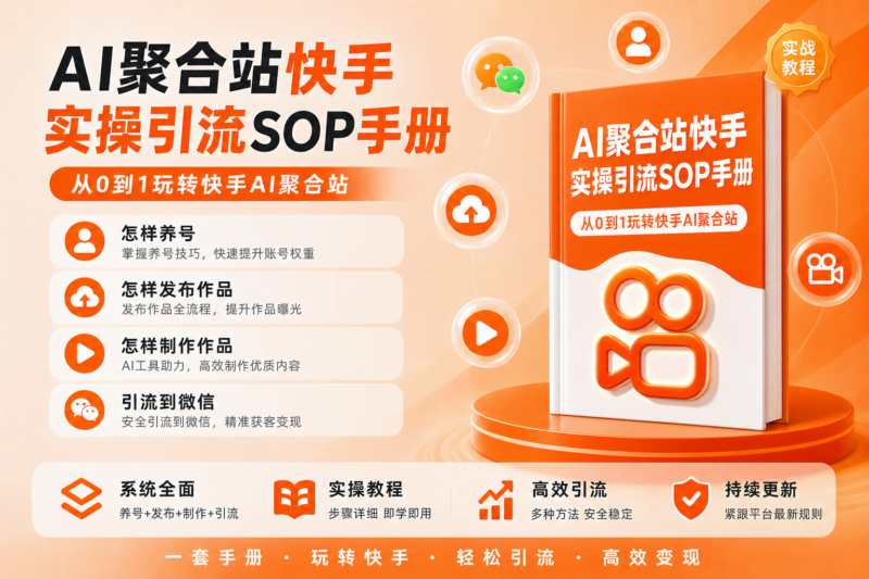 📹【快手】AI聚合平台实操引流SOP手册-AI变现网-让一部分人通过AI实现变现💰