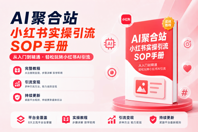 📕【小红书】AI聚合平台实操引流SOP手册-AI变现网-让一部分人通过AI实现变现💰