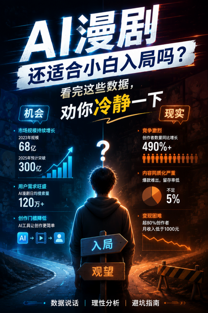 AI漫剧还适合小白入局吗？看完这些数据，劝你冷静一下-AI变现网-让一部分人通过AI实现变现💰